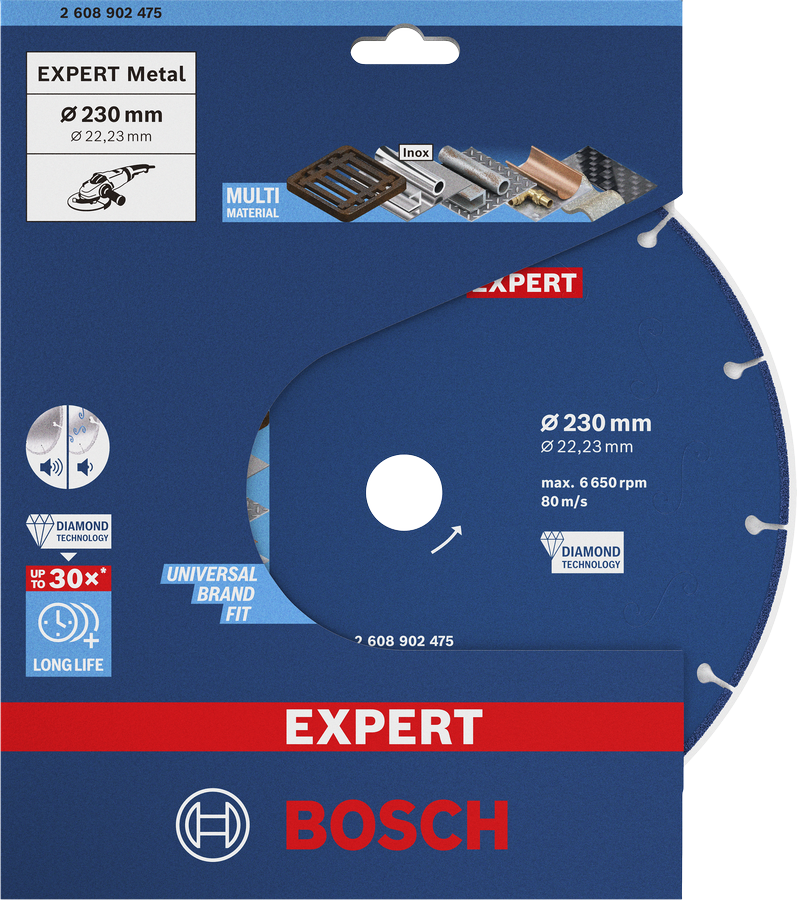 Diamantový řezný kotouč Bosch EXPERT Metal 230 x 22,23 mm.